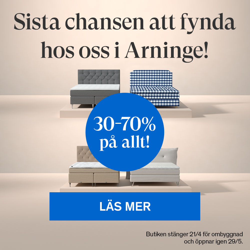 Sista chansen att fynda i Arninge! 30-70% på allt